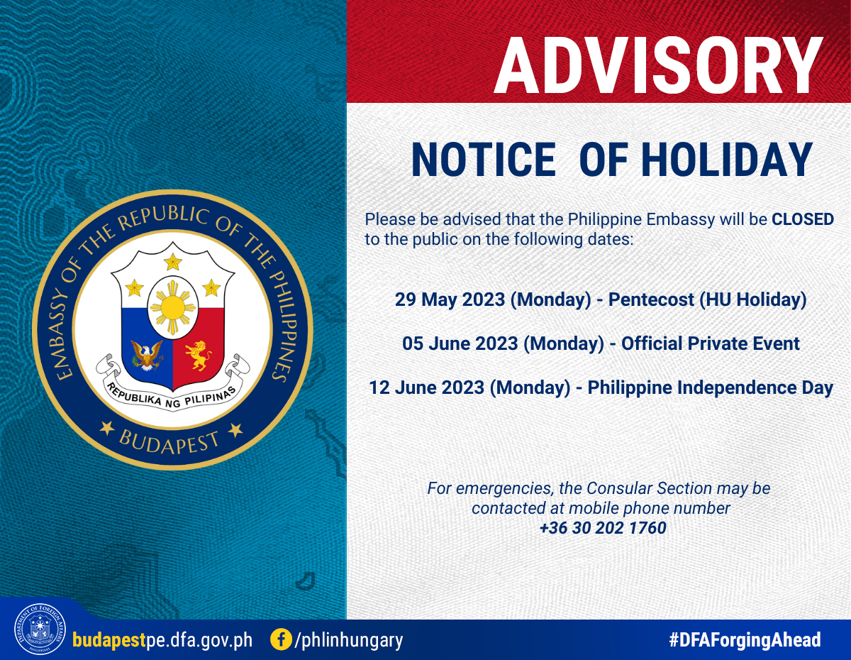 Notice of Holiday May June